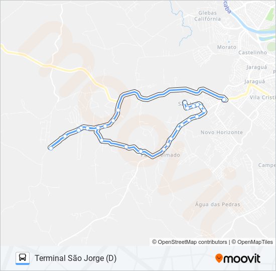 Mapa da linha 0812 SANTO ANTÔNIO / TSJ de ônibus