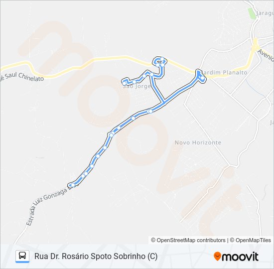 Mapa da linha 0812 SANTO ANTÔNIO / TSJ de 