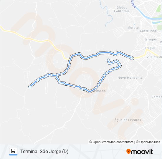 Mapa da linha 0812 SANTO ANTÔNIO / TSJ de 