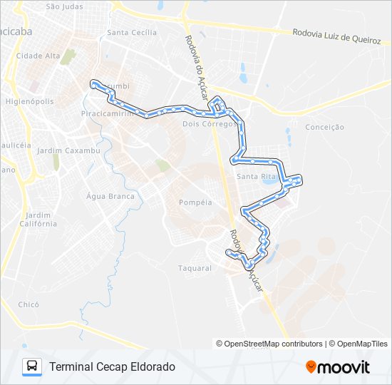 0213 PERDIZES - TPI / TCE bus Line Map