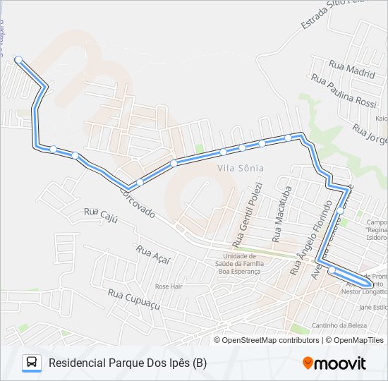 Mapa da linha 0414 RESIDENCIAL PIRACICABA de 