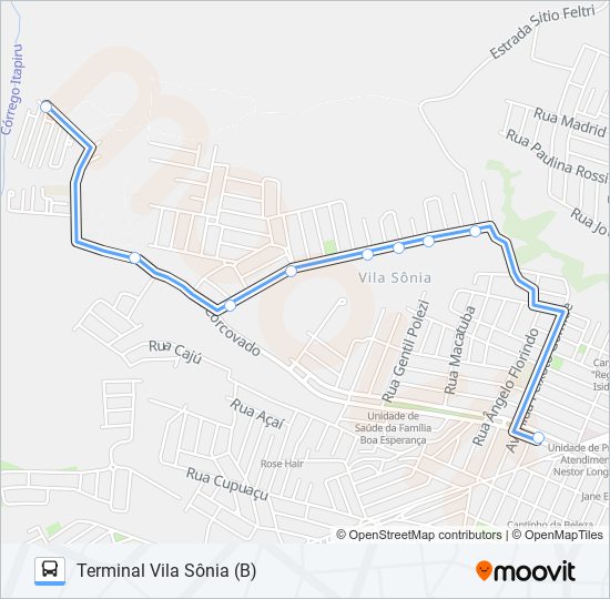 Mapa da linha 0414 RESIDENCIAL PIRACICABA de 