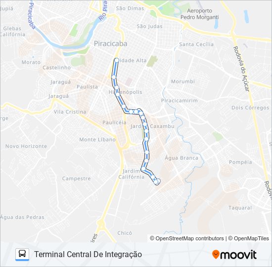 0222 JARDIM ORIENTE / CENTRO bus Line Map