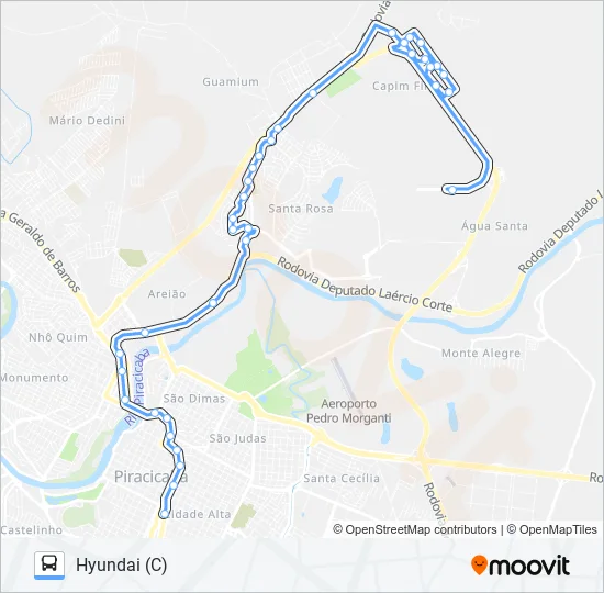 0505 UNINORTE VIA SANTA ROSA  Line Map