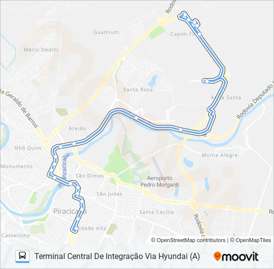 0505 UNINORTE VIA SANTA ROSA  Line Map