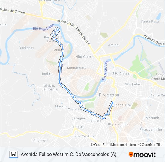 0713 BONGUE VIA JARDIM JUPIÁ bus Line Map