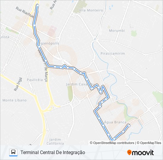 Mapa de 0225 PARQUE ÁGUA BRANCA / TCI de autobús