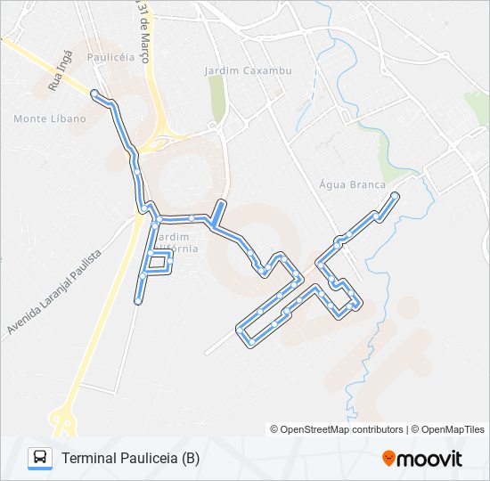 Mapa de 0306 JARDIM ORIENTE - TPA / TPI de autobús