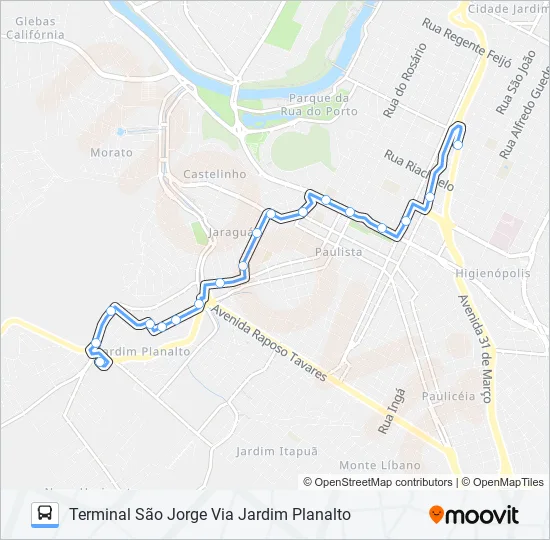 0801 SÃO JORGE VIA PRAÇA TAKAKI  Line Map