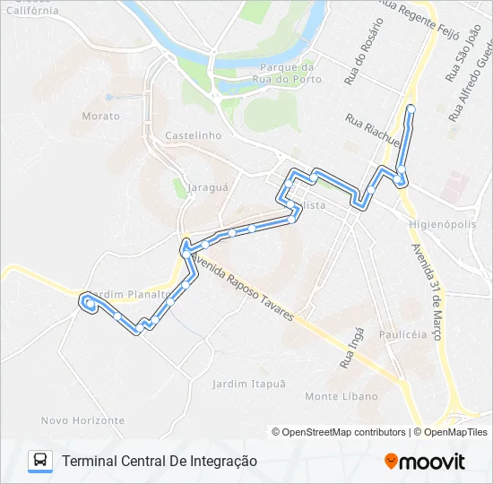 0801 SÃO JORGE VIA PRAÇA TAKAKI  Line Map