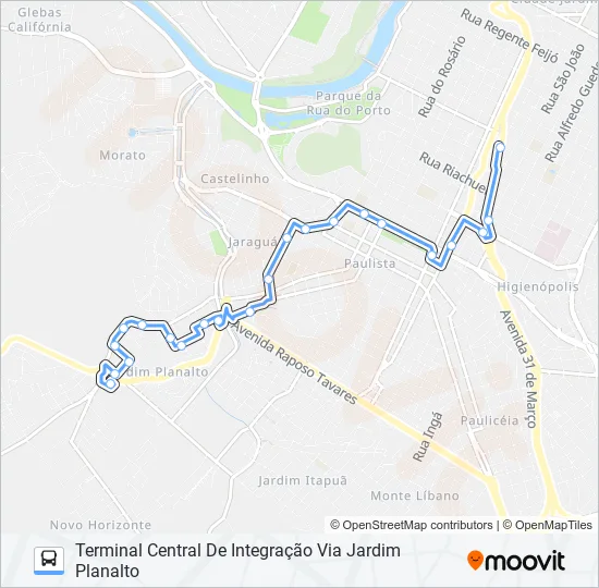 0801 SÃO JORGE VIA PRAÇA TAKAKI  Line Map