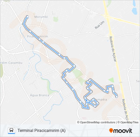 Mapa da linha 0214 PARQUE CHAPADÃO - TPI / TCE de 