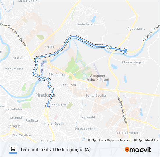 0504 ÁGUA SANTA VIA AV. RIO CLARO bus Line Map