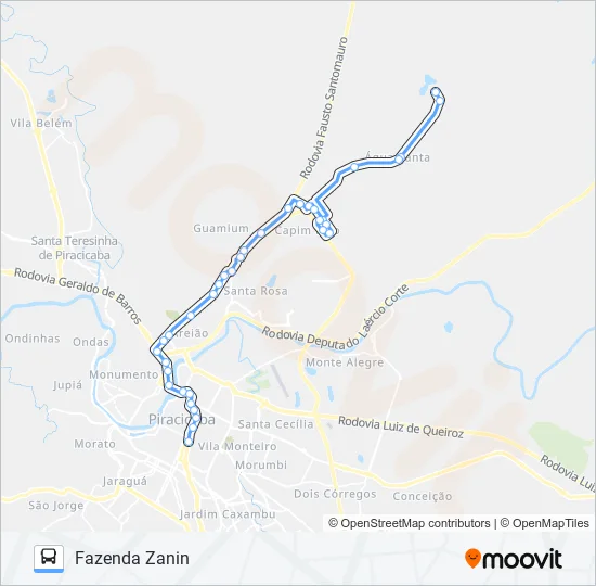 0504 ÁGUA SANTA VIA AV. RIO CLARO  Line Map
