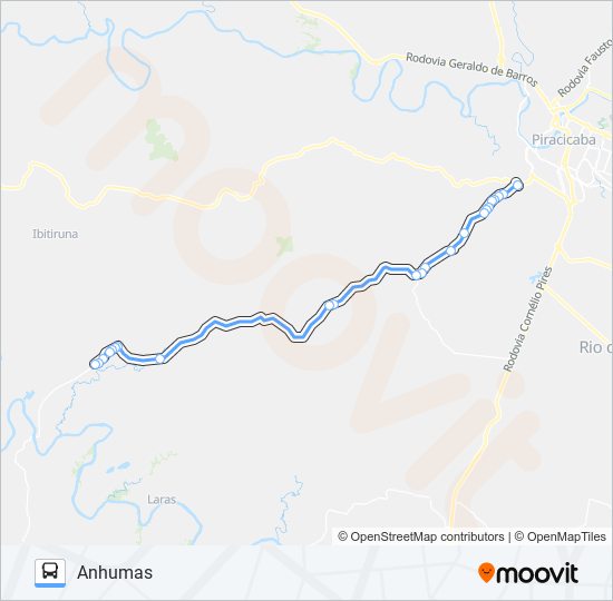 Mapa da linha 0811 ANHUMAS / TERMINAL SÃO JORGE de 