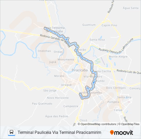 1100 PERIMETRAL - TPA / TPI / TVS bus Line Map