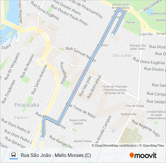 0712 PAU D'ALINHO VIA JARDIM JUPIÁ  Line Map