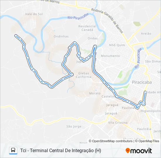 0712 PAU D'ALINHO VIA JARDIM JUPIÁ  Line Map