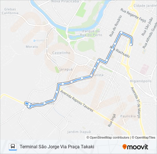 0802 SÃO JORGE VIA JARDIM PLANALTO bus Line Map