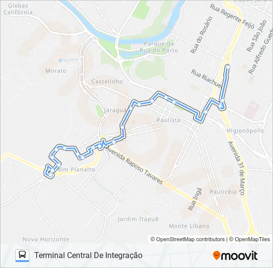 0802 SÃO JORGE VIA JARDIM PLANALTO  Line Map