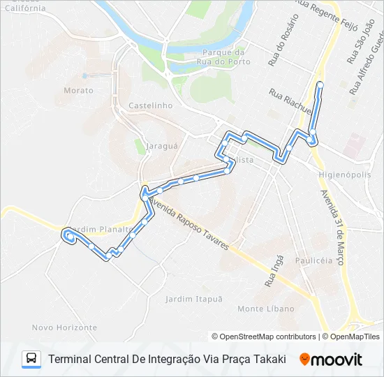 0802 SÃO JORGE VIA JARDIM PLANALTO  Line Map