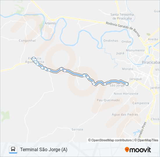 0802 SÃO JORGE VIA JARDIM PLANALTO bus Line Map