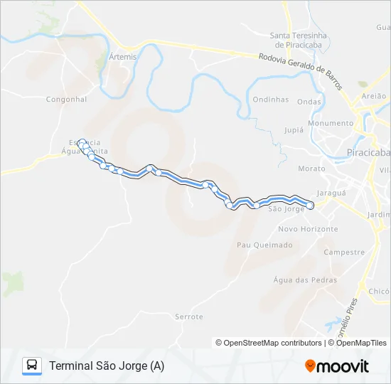 0802 SÃO JORGE VIA JARDIM PLANALTO  Line Map