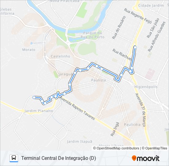 0802 SÃO JORGE VIA JARDIM PLANALTO bus Line Map