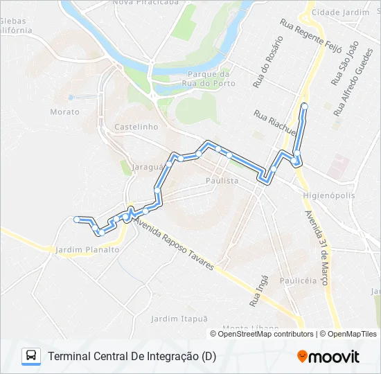 0802 SÃO JORGE VIA JARDIM PLANALTO  Line Map