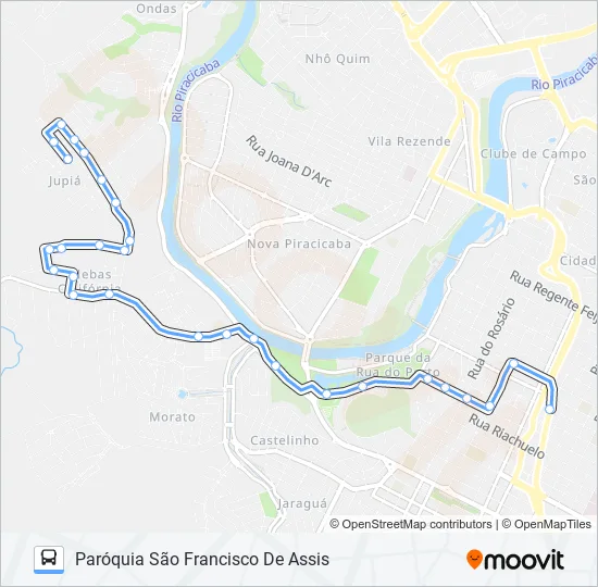 0702 JARDIM JUPIÁ VIA CENTRO CÍVICO  Line Map