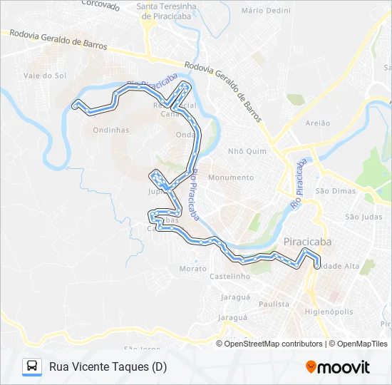 0702 JARDIM JUPIÁ VIA CENTRO CÍVICO  Line Map
