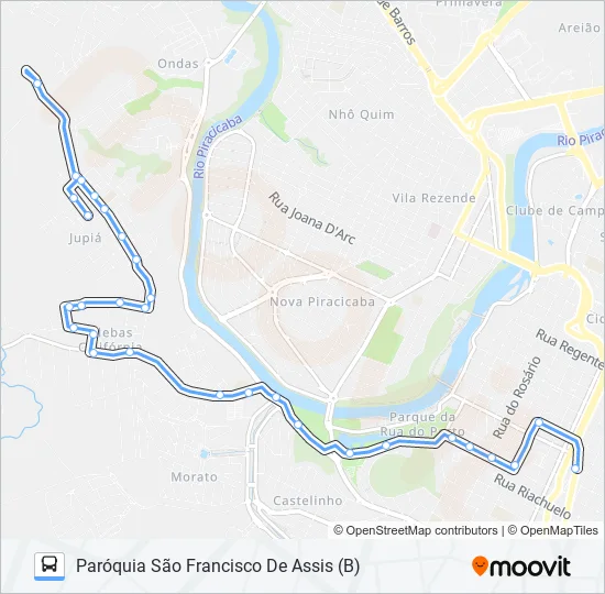 0702 JARDIM JUPIÁ VIA CENTRO CÍVICO  Line Map
