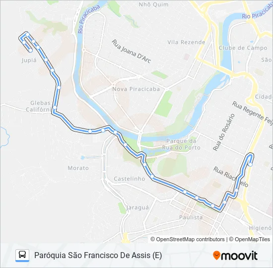 0702 JARDIM JUPIÁ VIA CENTRO CÍVICO  Line Map