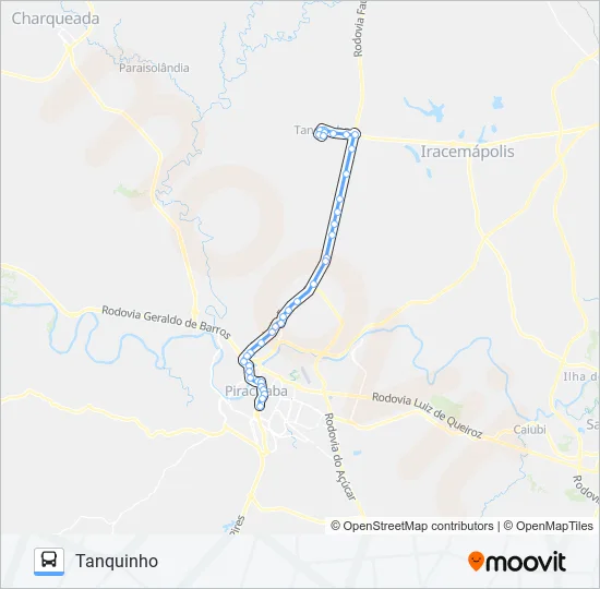 0501 TANQUINHO VIA AVENIDA RIO CLARO  Line Map