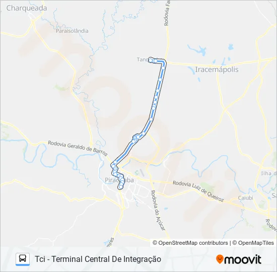 0501 TANQUINHO VIA AVENIDA RIO CLARO  Line Map