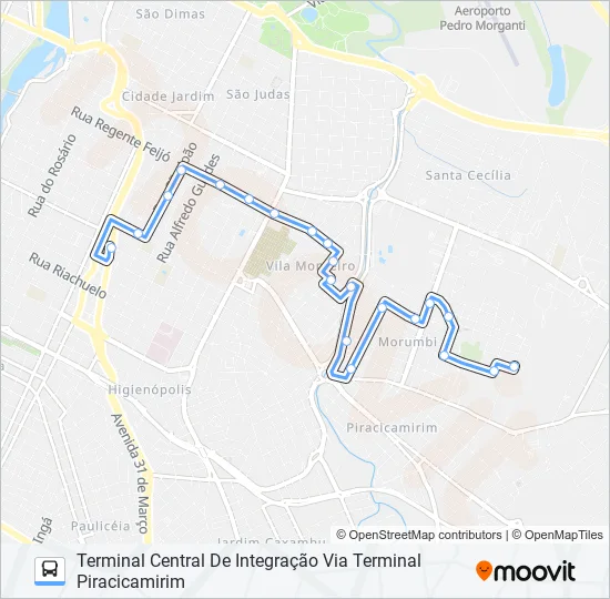 0203 NOIVA DA COLINA VIA VILA MONTEIRO  Line Map