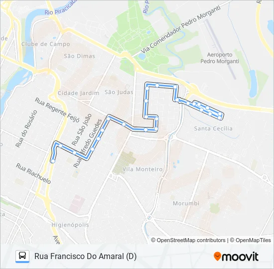 0203 NOIVA DA COLINA VIA VILA MONTEIRO  Line Map