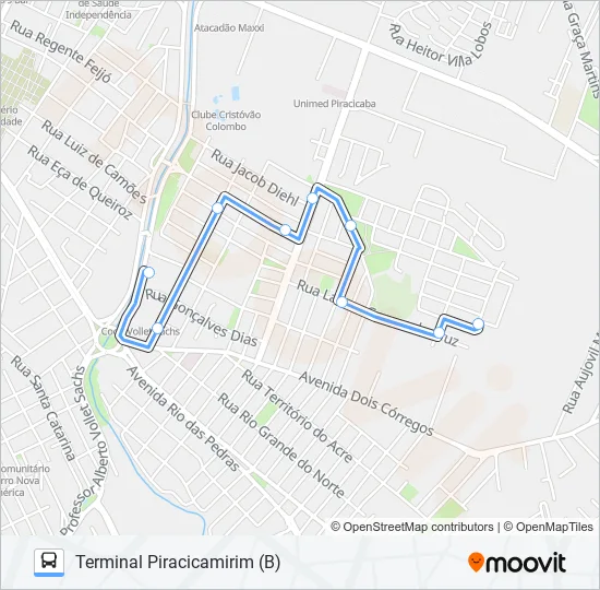 0203 NOIVA DA COLINA VIA VILA MONTEIRO  Line Map