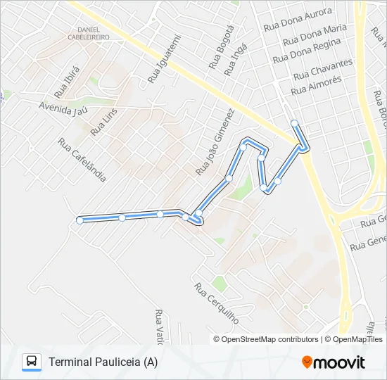 0304 MONTE LÍBANO VIA RUA JOÃO GIMENEZ  Line Map