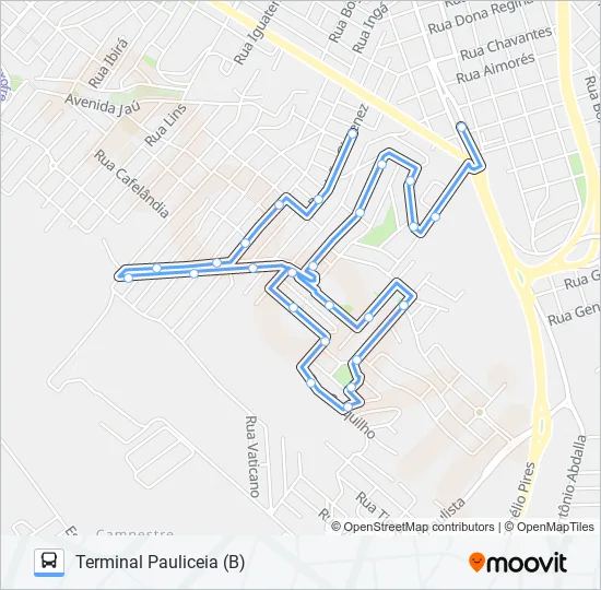 0304 MONTE LÍBANO VIA RUA JOÃO GIMENEZ  Line Map