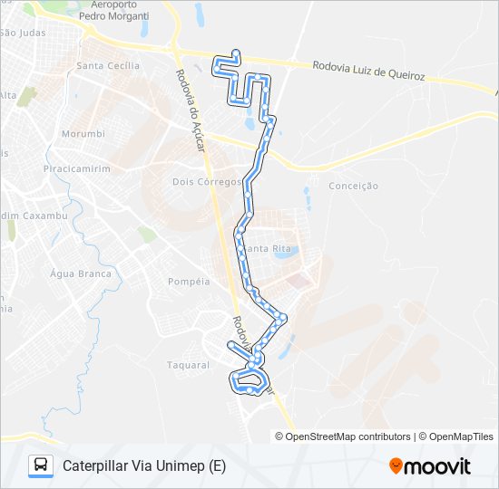 Mapa de 0216 UNILESTE / CECAP VIA SÃO FRANCISCO de autobús