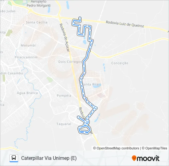 0216 UNILESTE / CECAP VIA SÃO FRANCISCO  Line Map