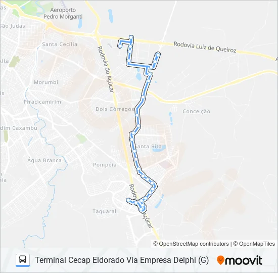 0216 UNILESTE / CECAP VIA SÃO FRANCISCO  Line Map