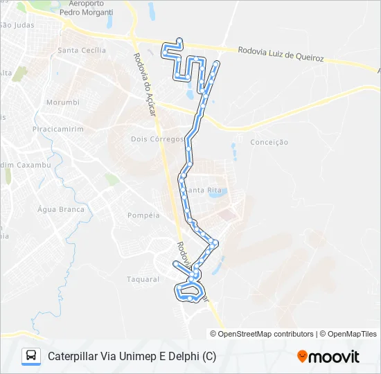 0216 UNILESTE / CECAP VIA SÃO FRANCISCO  Line Map