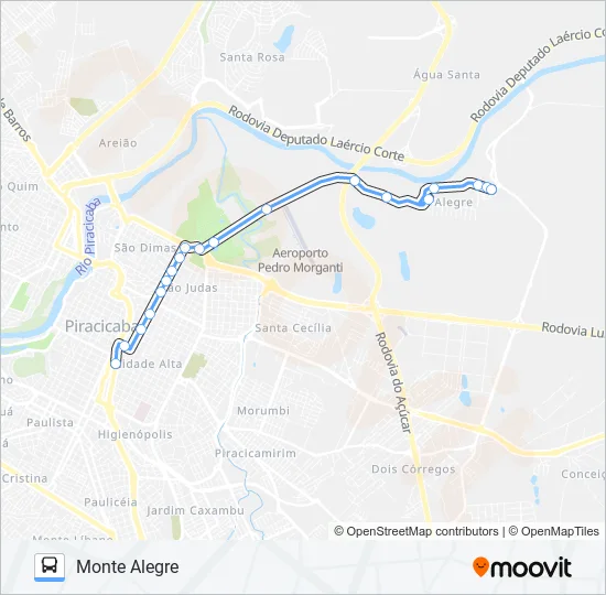 0021 MONTE ALEGRE VIA AV. CARLOS BOTELHO  Line Map