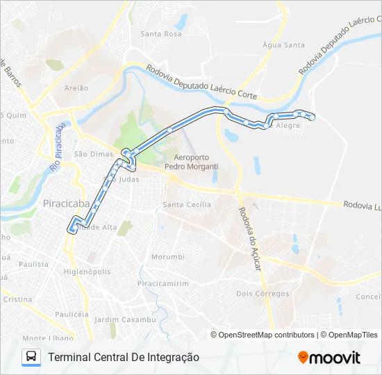 0021 MONTE ALEGRE VIA AV. CARLOS BOTELHO  Line Map