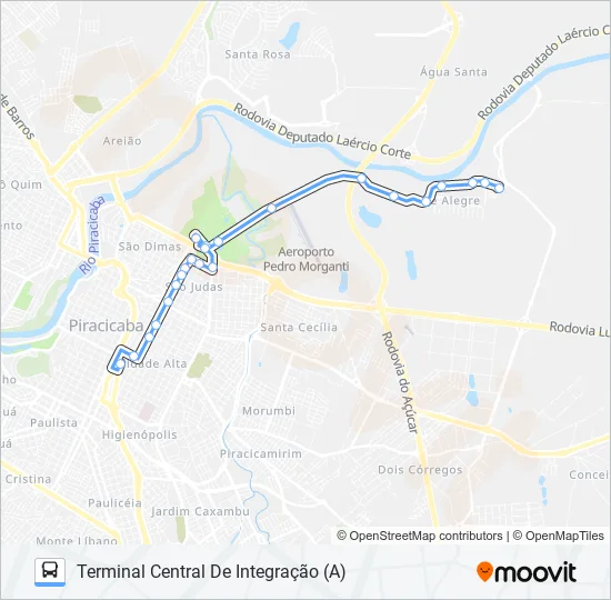 0021 MONTE ALEGRE VIA AV. CARLOS BOTELHO  Line Map