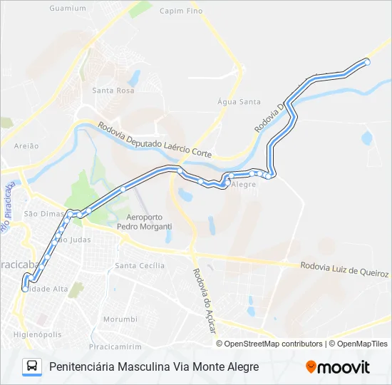 0021 MONTE ALEGRE VIA AV. CARLOS BOTELHO  Line Map