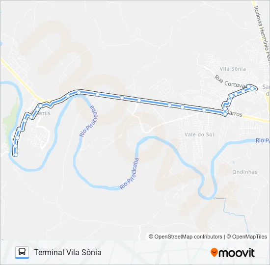 0400 ÁRTEMIS / TVS VIA PARQUE PIRACICABA  Line Map