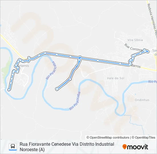 0400 ÁRTEMIS / TVS VIA PARQUE PIRACICABA  Line Map